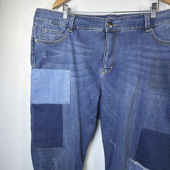 Melissa McCarthy Seven 7 Women's 20 Slimming Girlfriend Patch Denim Jeans 80's - Picture 5 of 14